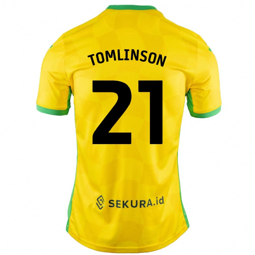 Danxen Męski Lauren Tomlinson #21 Żółty Zielony Domowa Koszulka 2024/25 Koszulki Klubowe