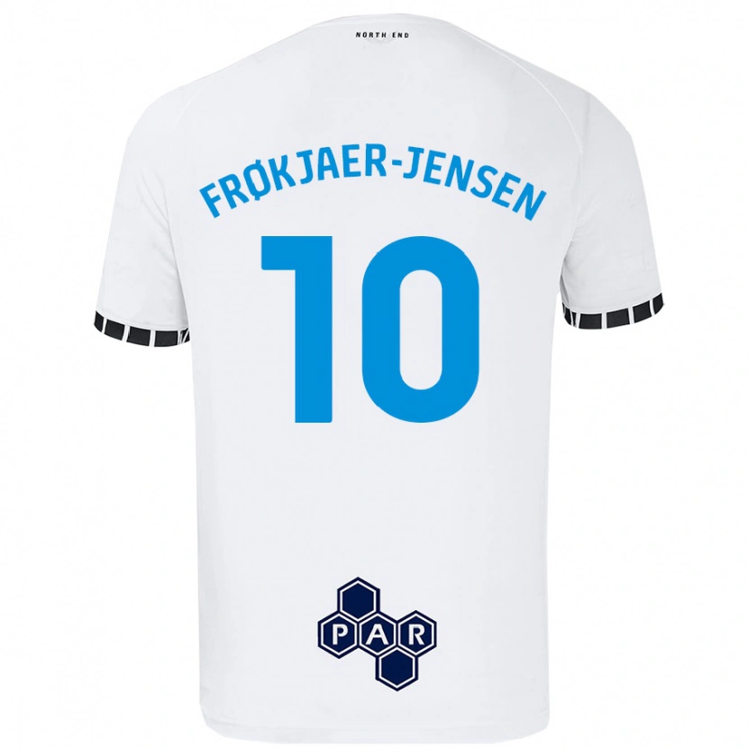 Danxen Męski Mads Frøkjaer-Jensen #10 Biały Domowa Koszulka 2024/25 Koszulki Klubowe