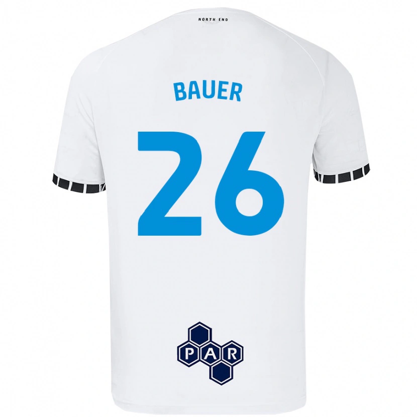 Danxen Męski Patrick Bauer #26 Biały Domowa Koszulka 2024/25 Koszulki Klubowe