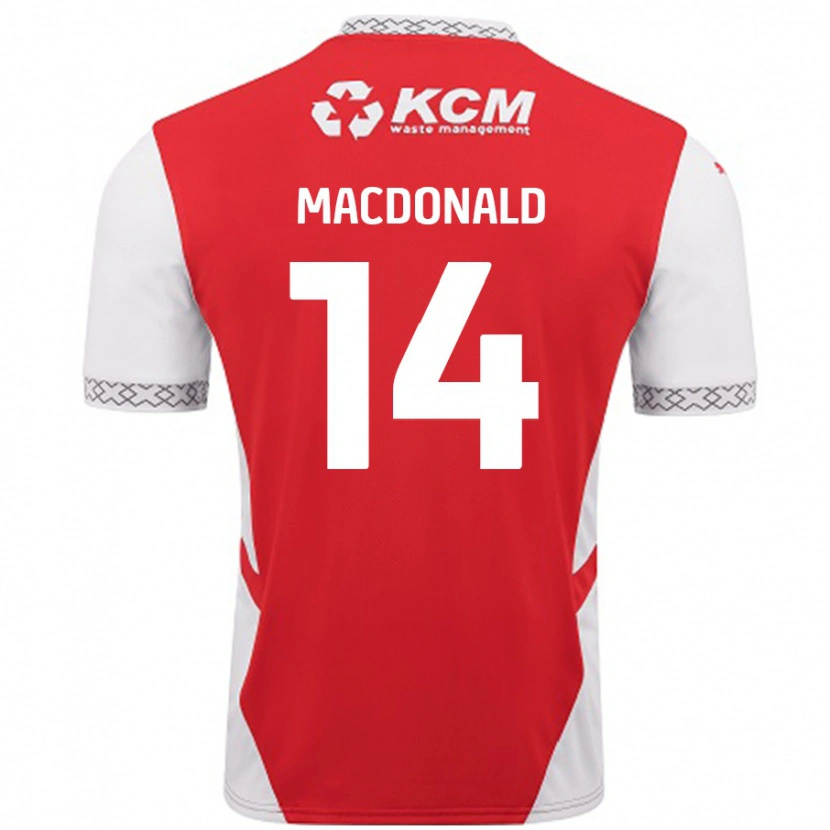 Danxen Męski Alex Macdonald #14 Czerwony Biały Domowa Koszulka 2024/25 Koszulki Klubowe