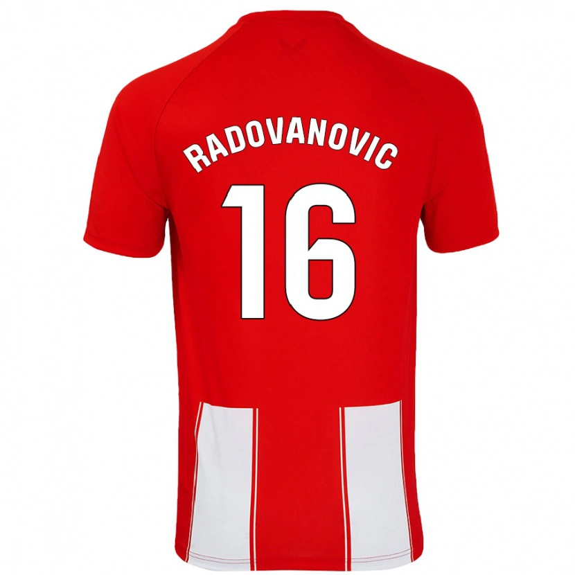 Danxen Męski Aleksandar Radovanovic #16 Czerwony Biały Domowa Koszulka 2024/25 Koszulki Klubowe