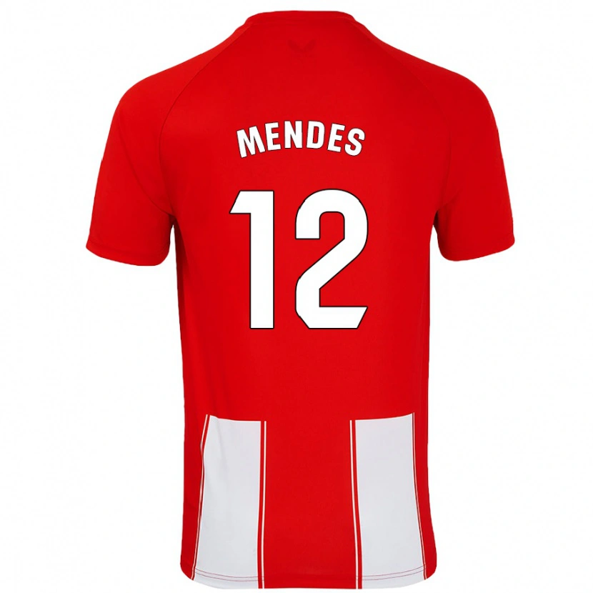 Danxen Męski Alex Mendes #12 Czerwony Biały Domowa Koszulka 2024/25 Koszulki Klubowe