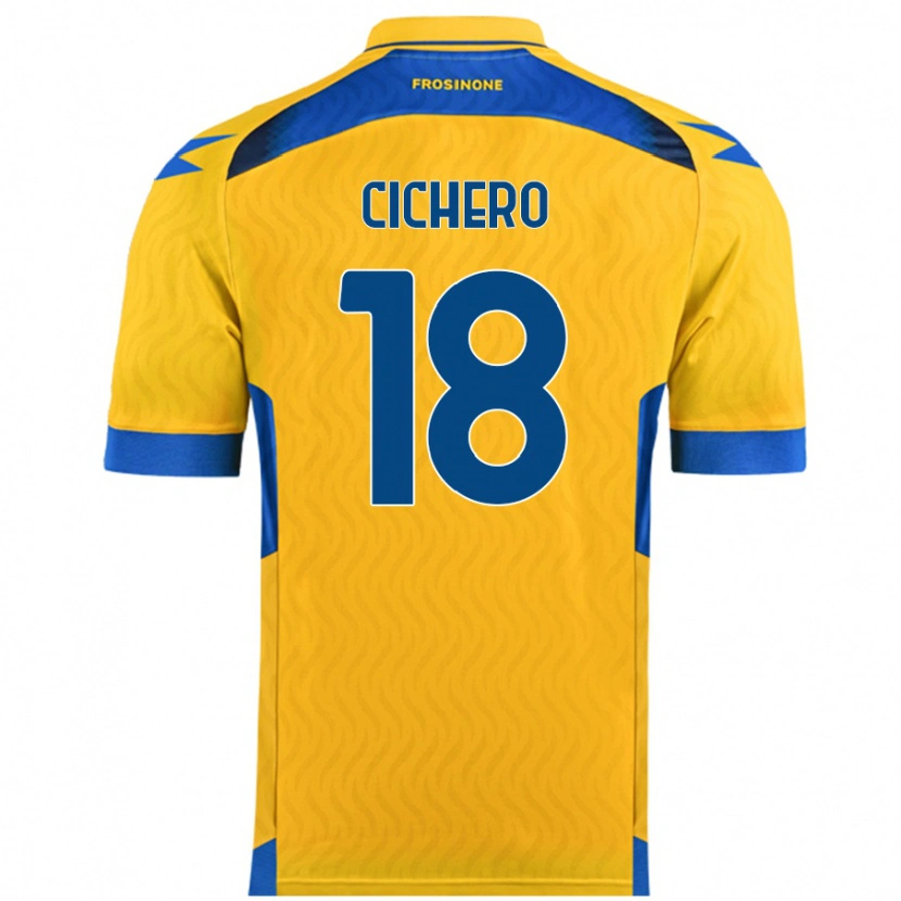 Danxen Męski Alejandro Cichero #18 Żółty Domowa Koszulka 2024/25 Koszulki Klubowe