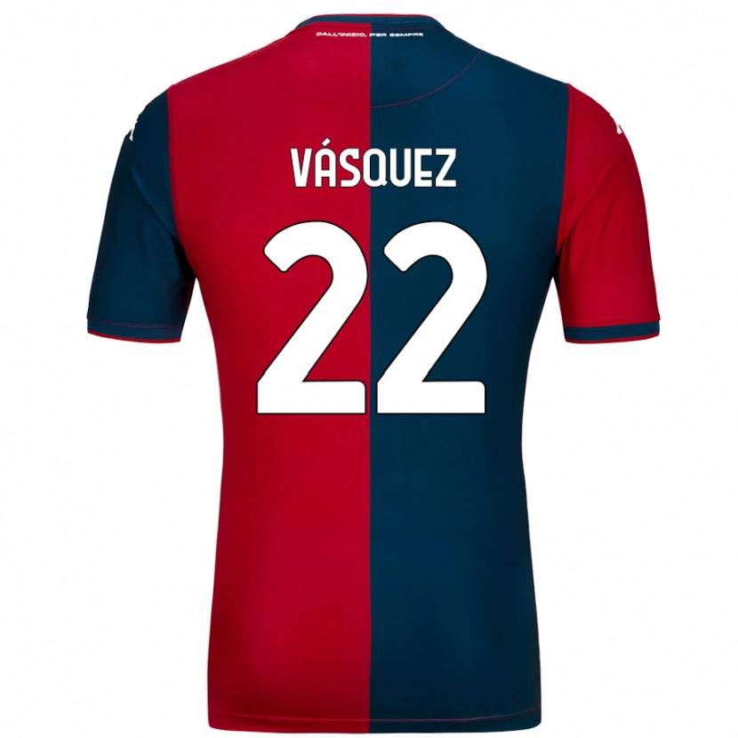 Danxen Męski Johan Vásquez #22 Czerwony Ciemnoniebieski Domowa Koszulka 2024/25 Koszulki Klubowe