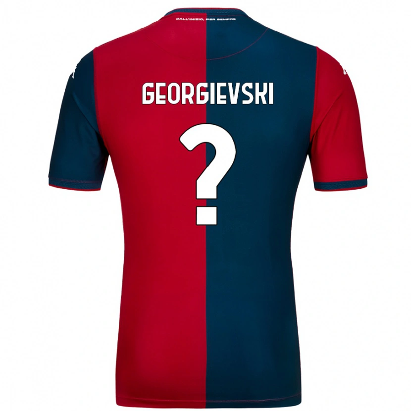 Danxen Męski Toma Georgievski #0 Czerwony Ciemnoniebieski Domowa Koszulka 2024/25 Koszulki Klubowe