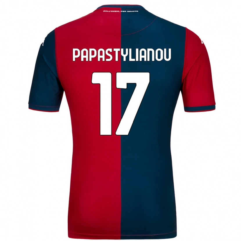 Danxen Męski Lysandros Andreas Papastylianou #17 Czerwony Ciemnoniebieski Domowa Koszulka 2024/25 Koszulki Klubowe