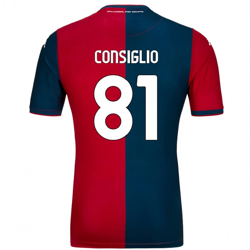 Danxen Męski Leonardo Consiglio #81 Czerwony Ciemnoniebieski Domowa Koszulka 2024/25 Koszulki Klubowe