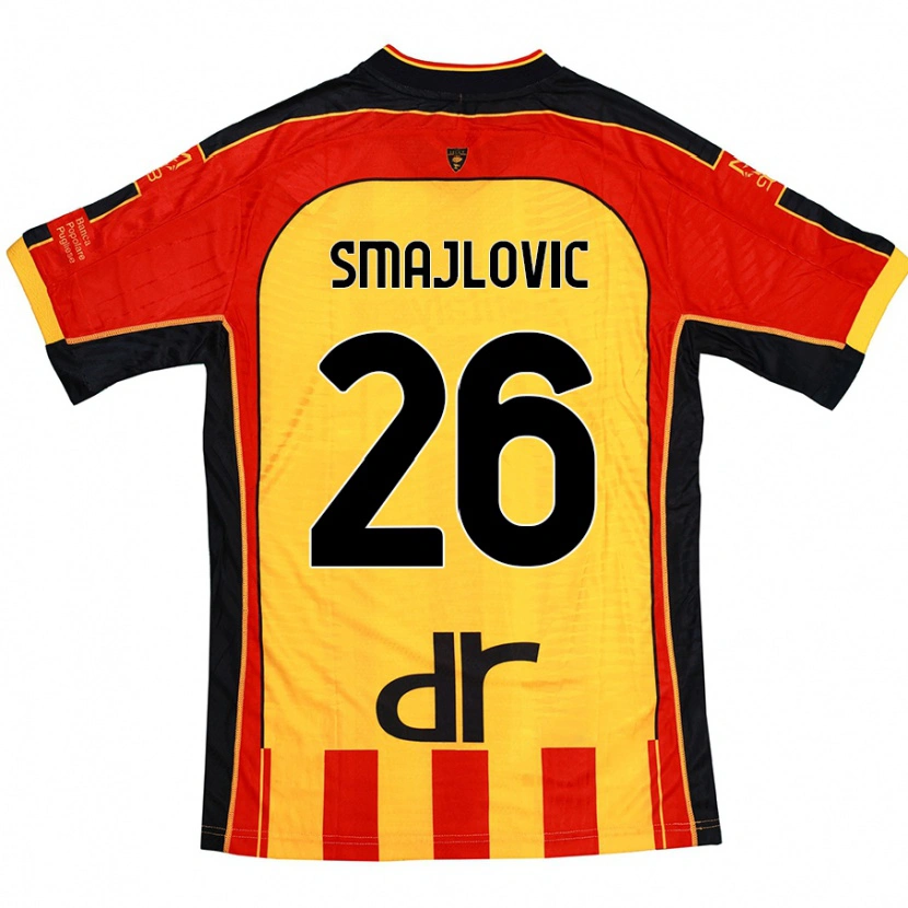 Danxen Męski Zinedin Smajlovic #26 Żółty Czerwony Domowa Koszulka 2024/25 Koszulki Klubowe