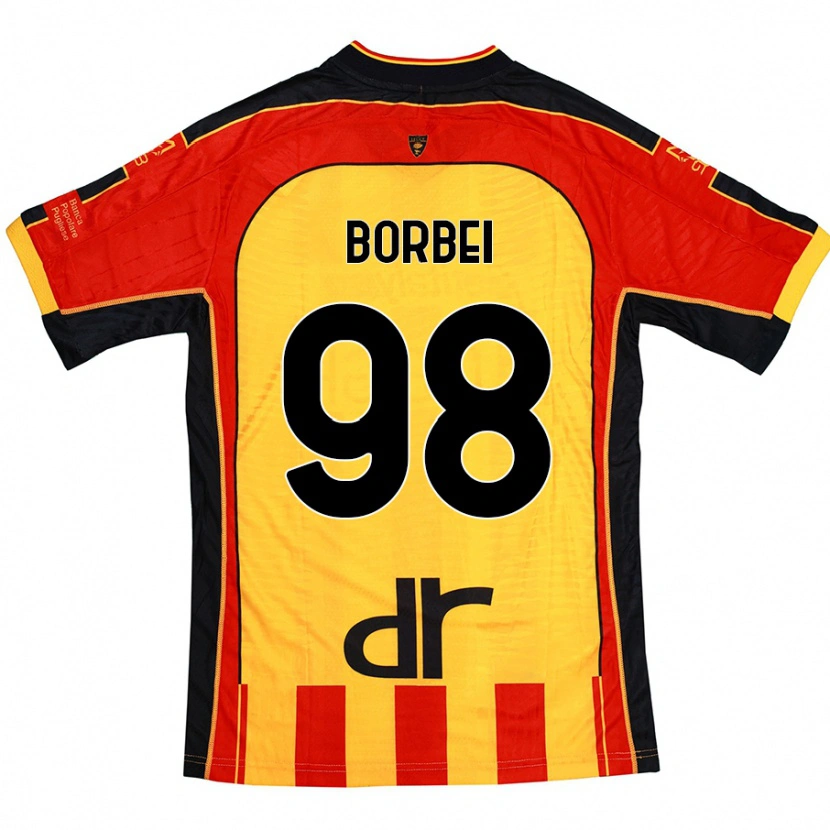 Danxen Męski Alexandru Borbei #98 Żółty Czerwony Domowa Koszulka 2024/25 Koszulki Klubowe