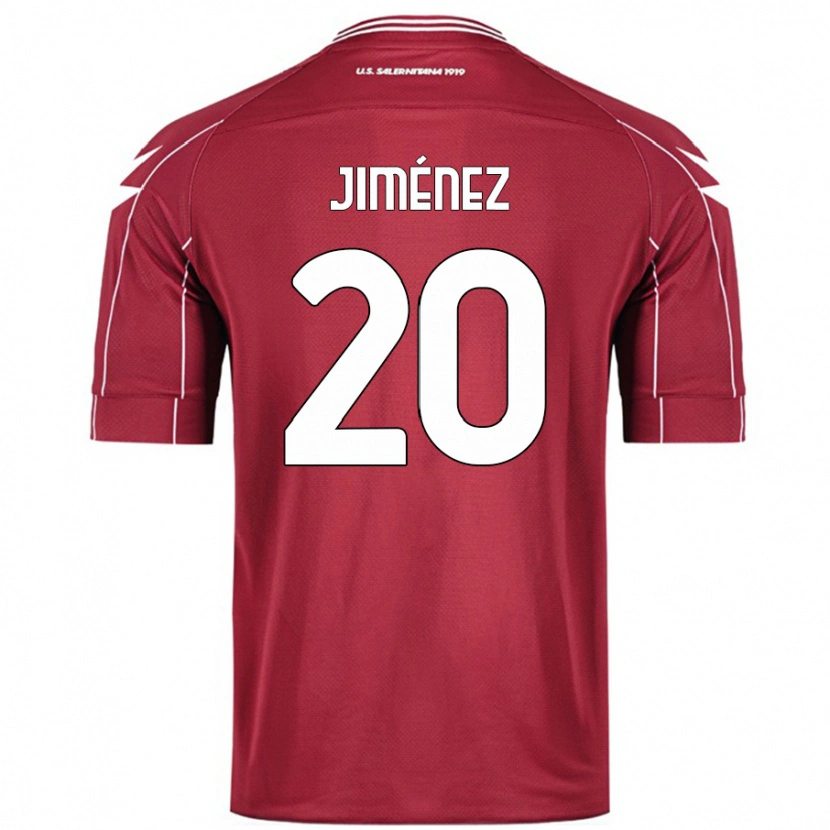 Danxen Męski Kaleb Jiménez #20 Burgundowy Domowa Koszulka 2024/25 Koszulki Klubowe