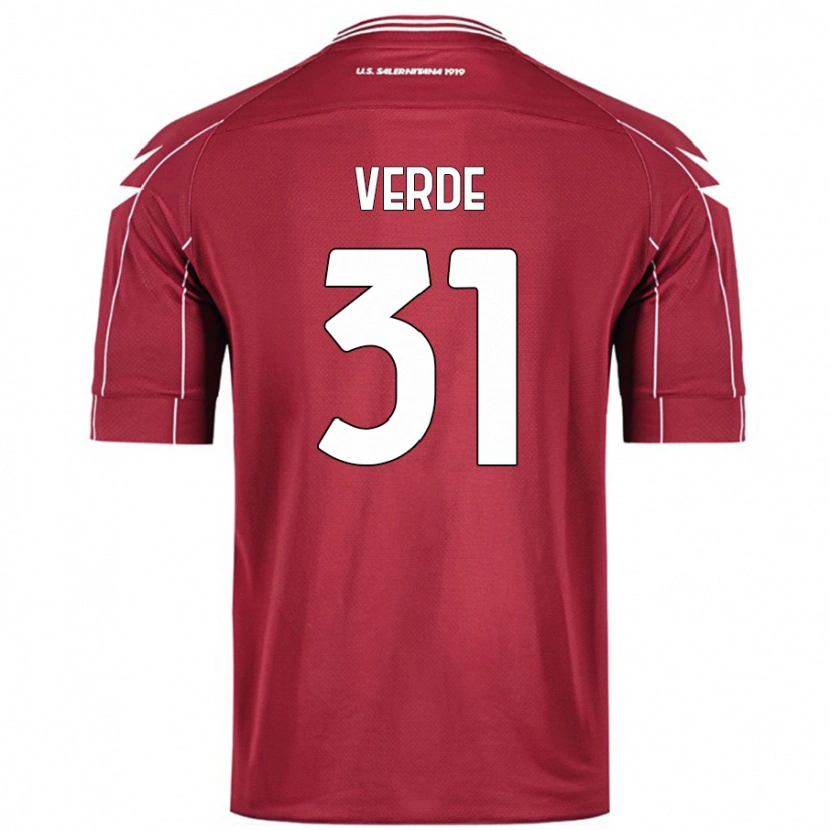 Danxen Męski Daniele Verde #31 Burgundowy Domowa Koszulka 2024/25 Koszulki Klubowe