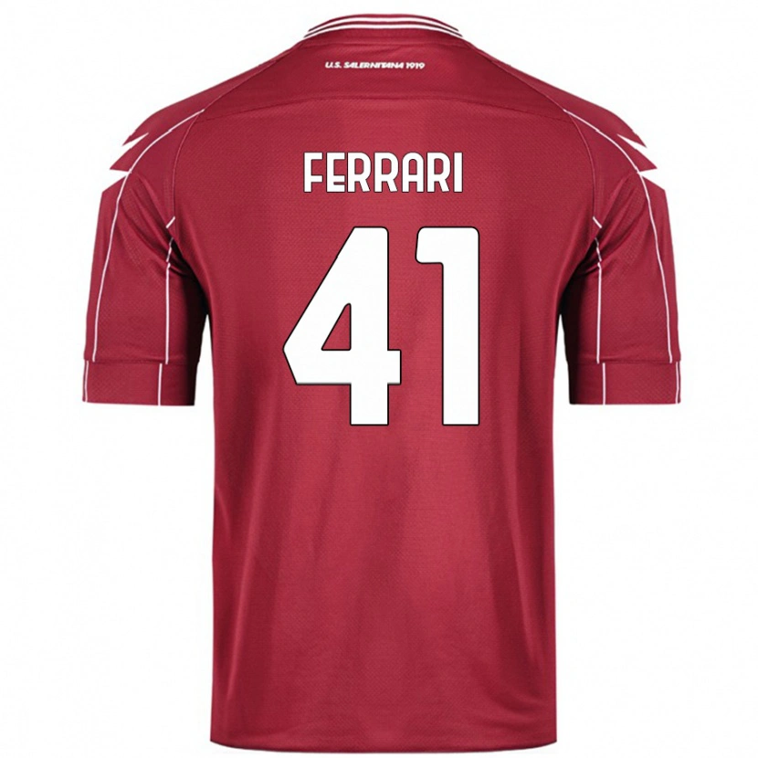 Danxen Męski Tommaso Ferrari #41 Burgundowy Domowa Koszulka 2024/25 Koszulki Klubowe