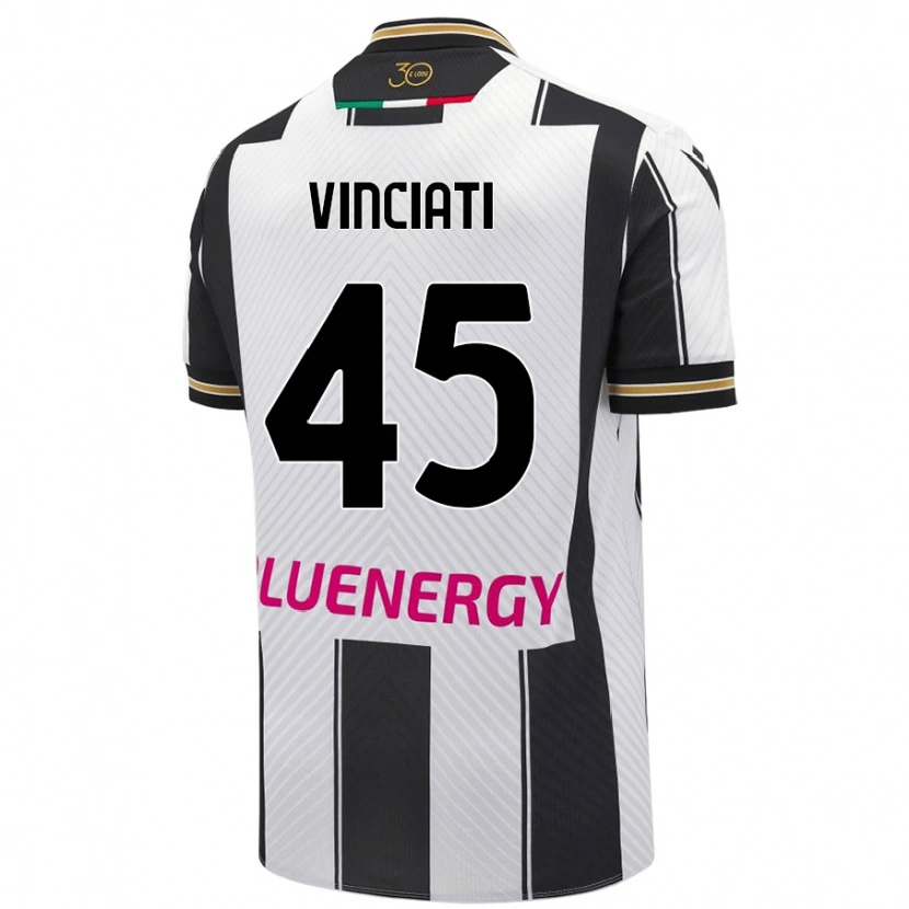 Danxen Męski Giulio Vinciati #45 Biały Czarny Domowa Koszulka 2024/25 Koszulki Klubowe