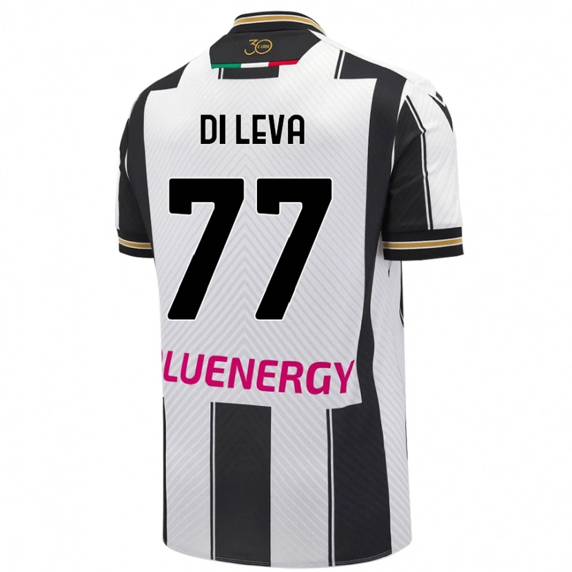 Danxen Męski Vincenzo Di Leva #77 Biały Czarny Domowa Koszulka 2024/25 Koszulki Klubowe