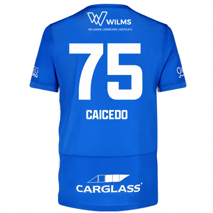 Danxen Męski Alfred Caicedo #75 Niebieski Domowa Koszulka 2024/25 Koszulki Klubowe
