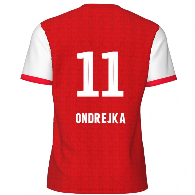 Danxen Męski Jacob Ondrejka #11 Czerwony Biały Domowa Koszulka 2024/25 Koszulki Klubowe