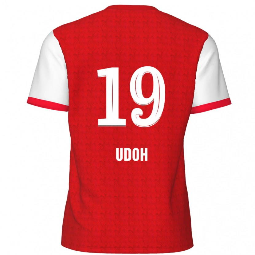 Danxen Męski Victor Udoh #19 Czerwony Biały Domowa Koszulka 2024/25 Koszulki Klubowe