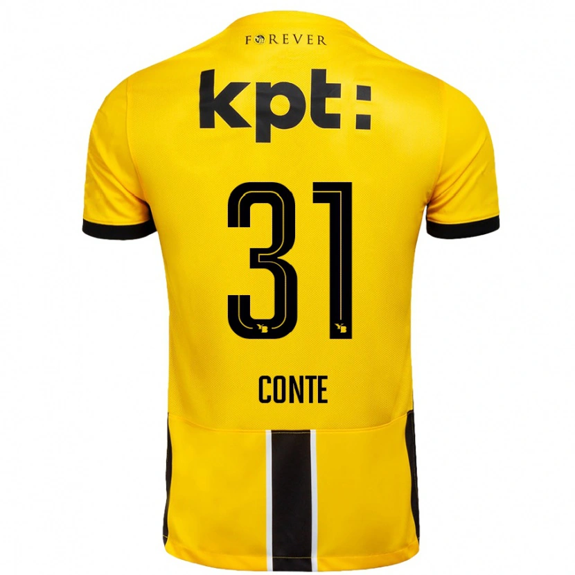 Danxen Męski Facinet Conte #31 Żółto-Czarny Domowa Koszulka 2024/25 Koszulki Klubowe