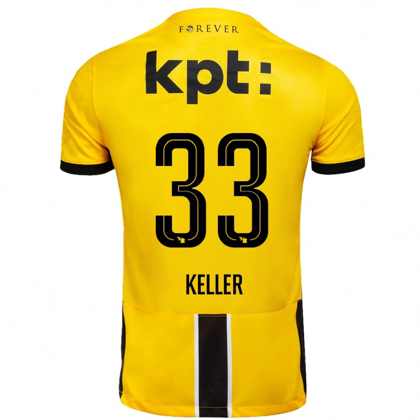 Danxen Męski Marvin Keller #33 Żółto-Czarny Domowa Koszulka 2024/25 Koszulki Klubowe