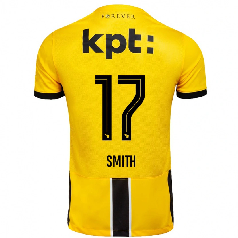 Danxen Męski Rhodri Smith #17 Żółto-Czarny Domowa Koszulka 2024/25 Koszulki Klubowe