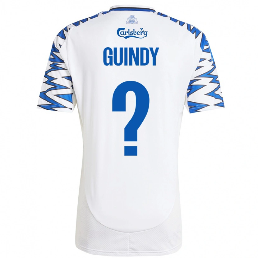 Danxen Męski Eliot Guindy #0 Biały Błękitny Domowa Koszulka 2024/25 Koszulki Klubowe