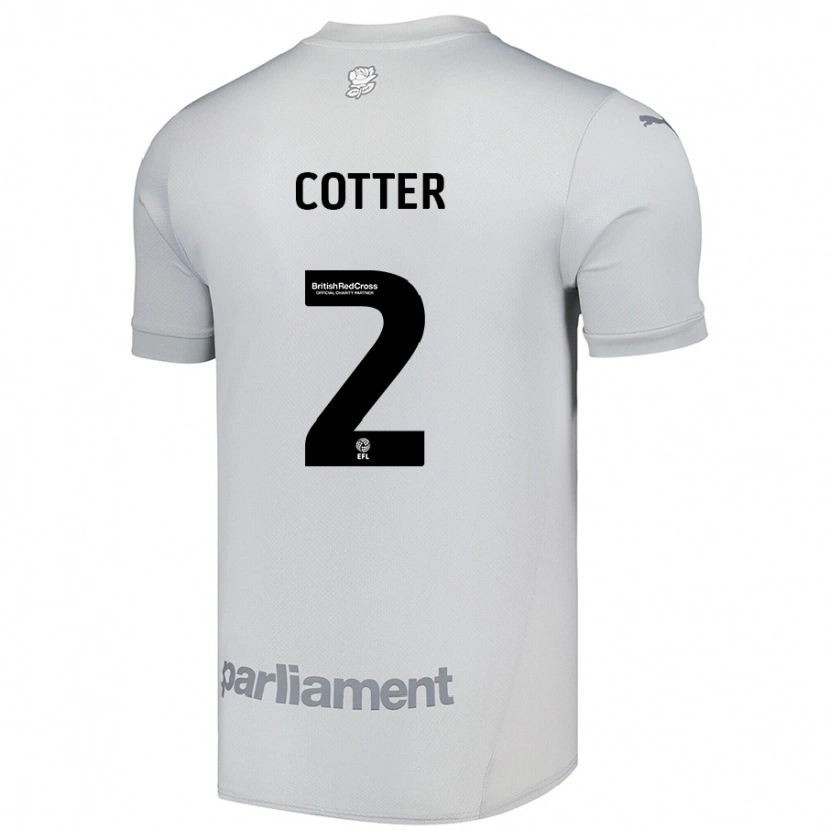 Danxen Męski Barry Cotter #2 Srebrny Szary Wyjazdowa Koszulka 2024/25 Koszulki Klubowe