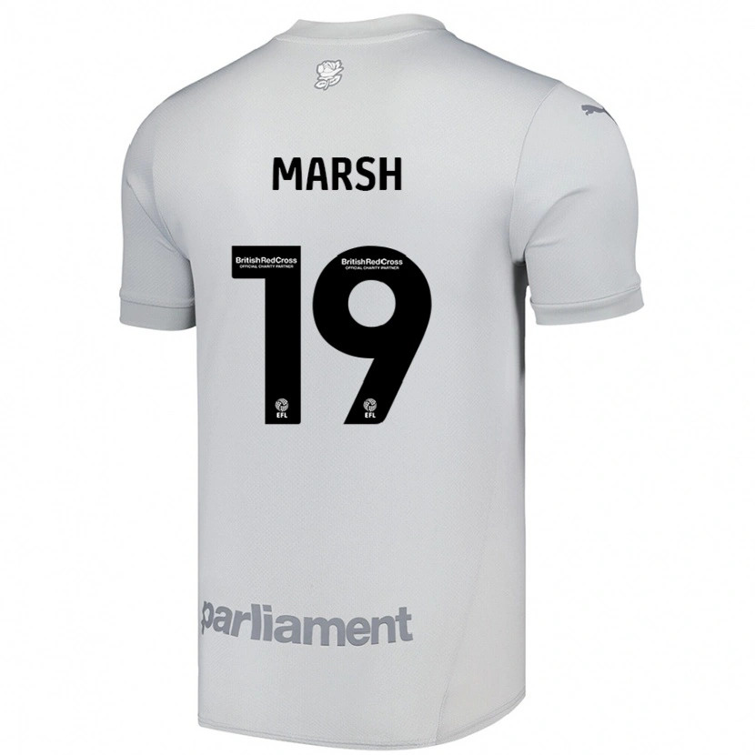 Danxen Męski Aiden Marsh #19 Srebrny Szary Wyjazdowa Koszulka 2024/25 Koszulki Klubowe