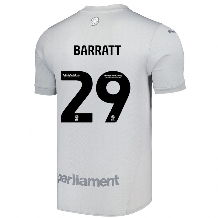 Danxen Męski Connor Barratt #29 Srebrny Szary Wyjazdowa Koszulka 2024/25 Koszulki Klubowe