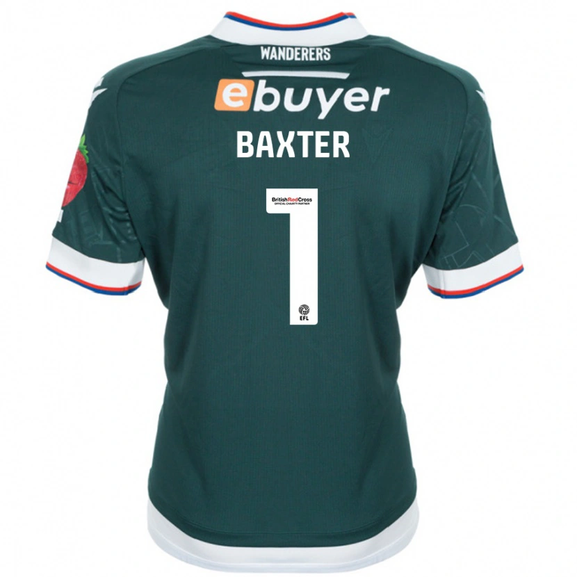 Danxen Męski Nathan Baxter #1 Ciemnozielony Wyjazdowa Koszulka 2024/25 Koszulki Klubowe