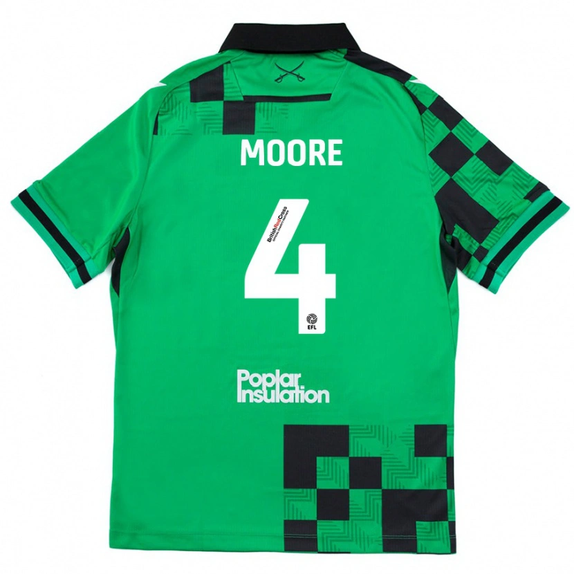 Danxen Męski Taylor Moore #4 Zielony Czarny Wyjazdowa Koszulka 2024/25 Koszulki Klubowe