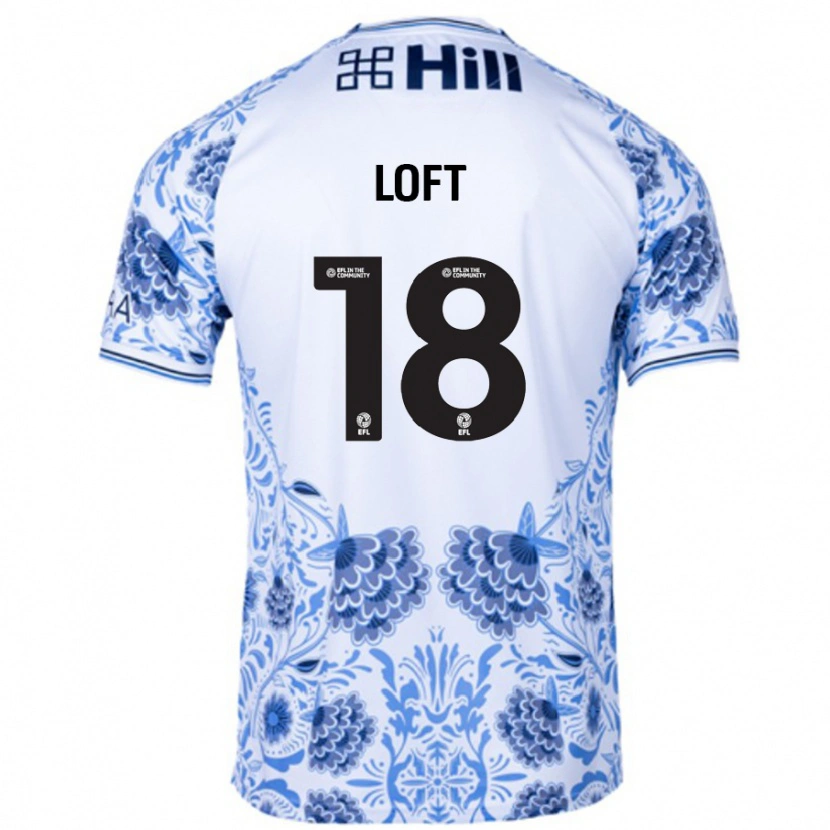 Danxen Męski Ryan Loft #18 Biały Niebieski Wyjazdowa Koszulka 2024/25 Koszulki Klubowe