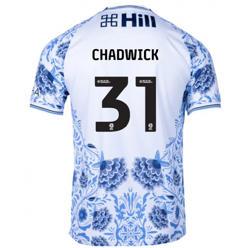 Danxen Męski Louis Chadwick #31 Biały Niebieski Wyjazdowa Koszulka 2024/25 Koszulki Klubowe