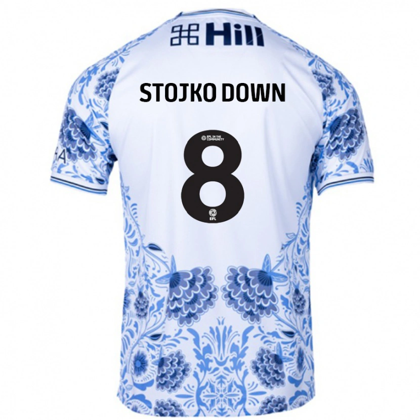 Danxen Męski Alysha Stojko-Down #8 Biały Niebieski Wyjazdowa Koszulka 2024/25 Koszulki Klubowe