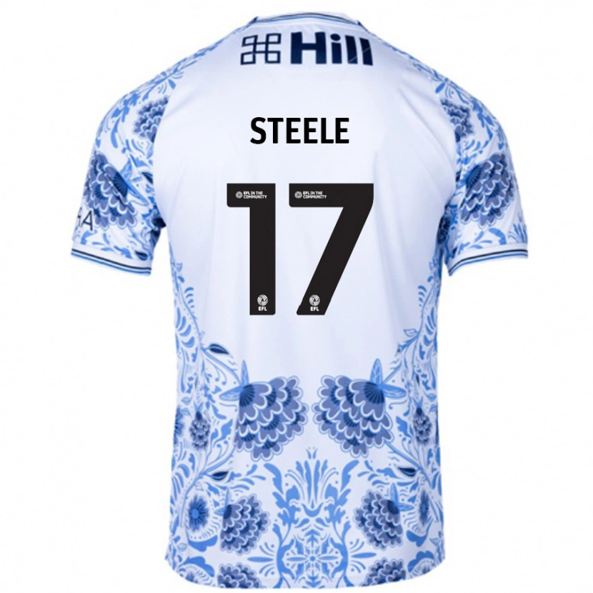 Danxen Męski Fran Steele #17 Biały Niebieski Wyjazdowa Koszulka 2024/25 Koszulki Klubowe
