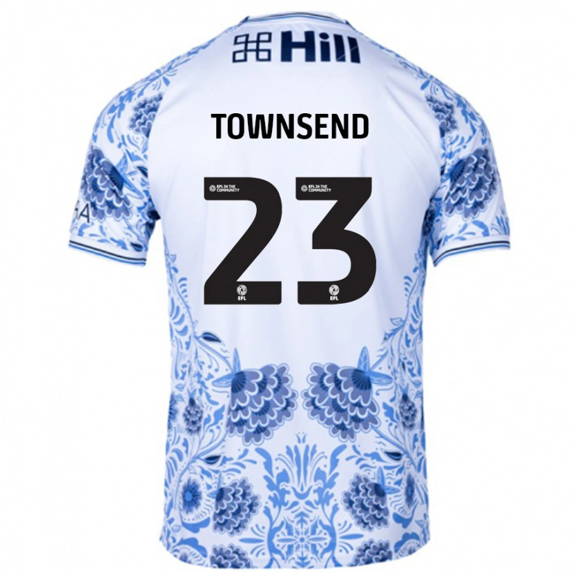 Danxen Męski Eleanor Townsend #23 Biały Niebieski Wyjazdowa Koszulka 2024/25 Koszulki Klubowe
