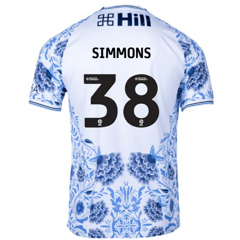 Danxen Męski Bella Simmons #38 Biały Niebieski Wyjazdowa Koszulka 2024/25 Koszulki Klubowe