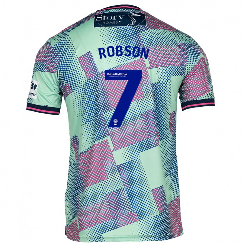 Danxen Męski Ethan Robson #7 Zielony Wyjazdowa Koszulka 2024/25 Koszulki Klubowe