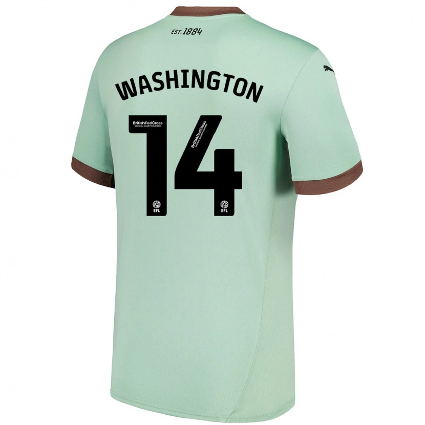Danxen Męski Conor Washington #14 Jasnozielony Wyjazdowa Koszulka 2024/25 Koszulki Klubowe