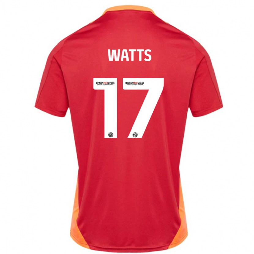 Danxen Męski Caleb Watts #17 Niebieski Złamana Biel Wyjazdowa Koszulka 2024/25 Koszulki Klubowe