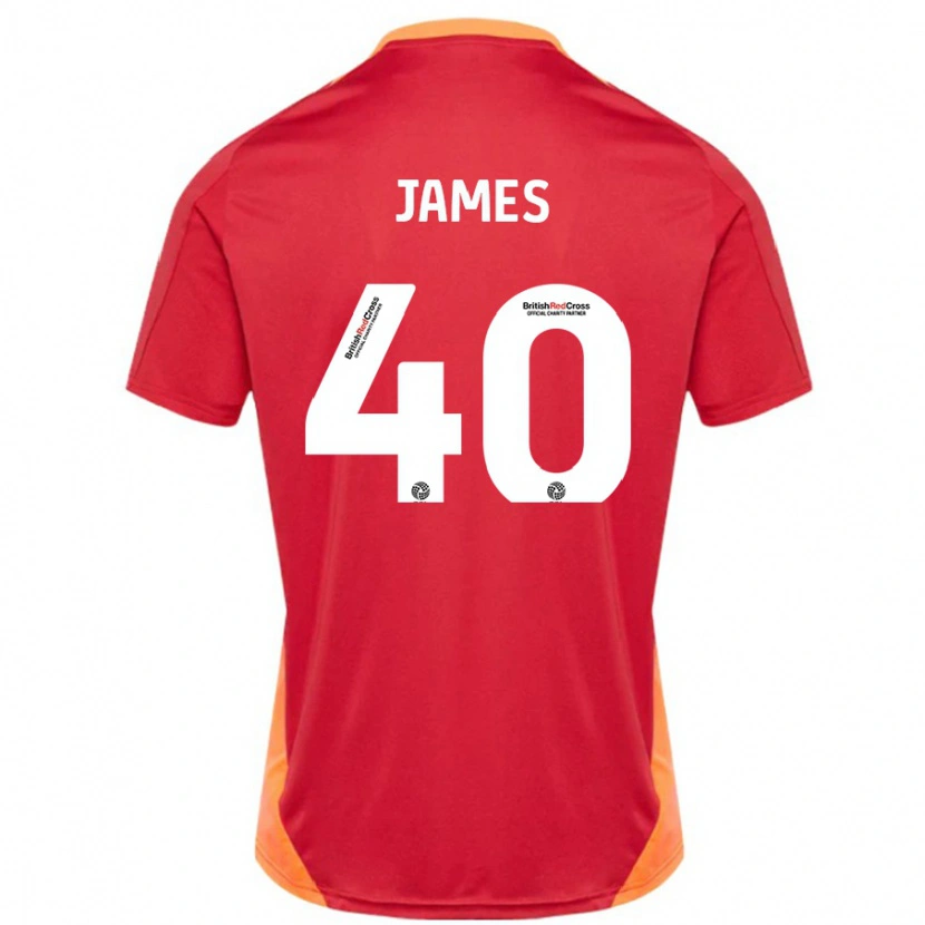 Danxen Męski Ed James #40 Niebieski Złamana Biel Wyjazdowa Koszulka 2024/25 Koszulki Klubowe