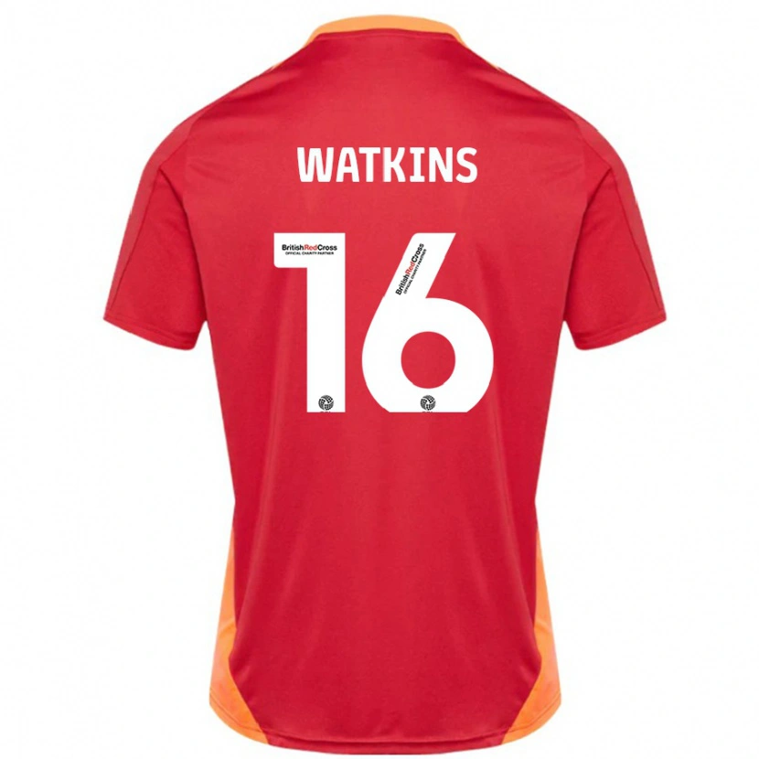 Danxen Męski Zoe Watkins #16 Niebieski Złamana Biel Wyjazdowa Koszulka 2024/25 Koszulki Klubowe
