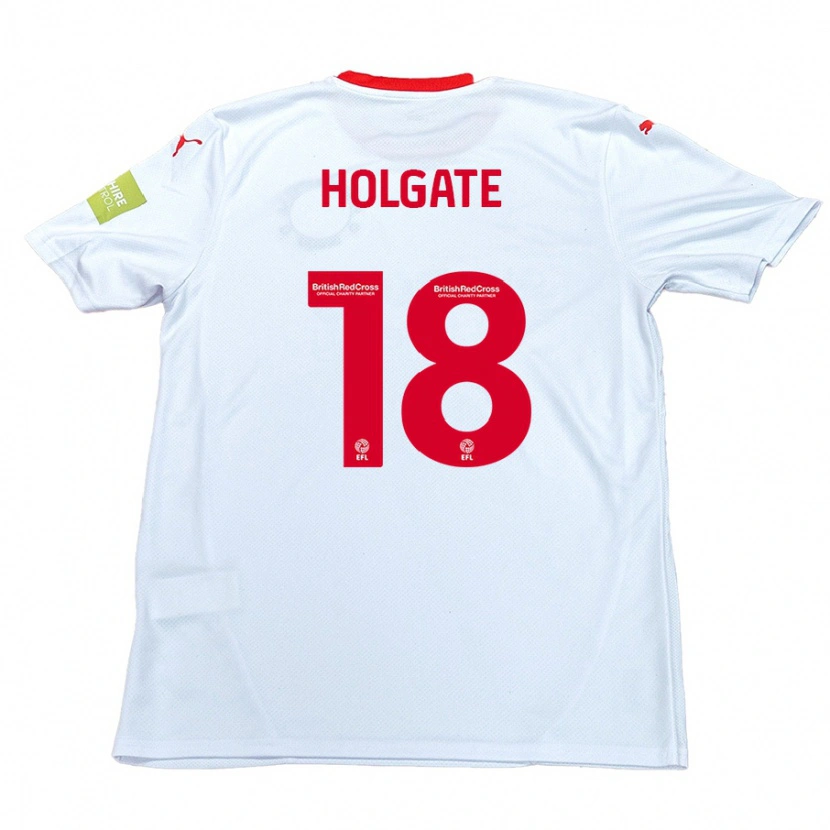 Danxen Męski Harrison Holgate #18 Biały Wyjazdowa Koszulka 2024/25 Koszulki Klubowe