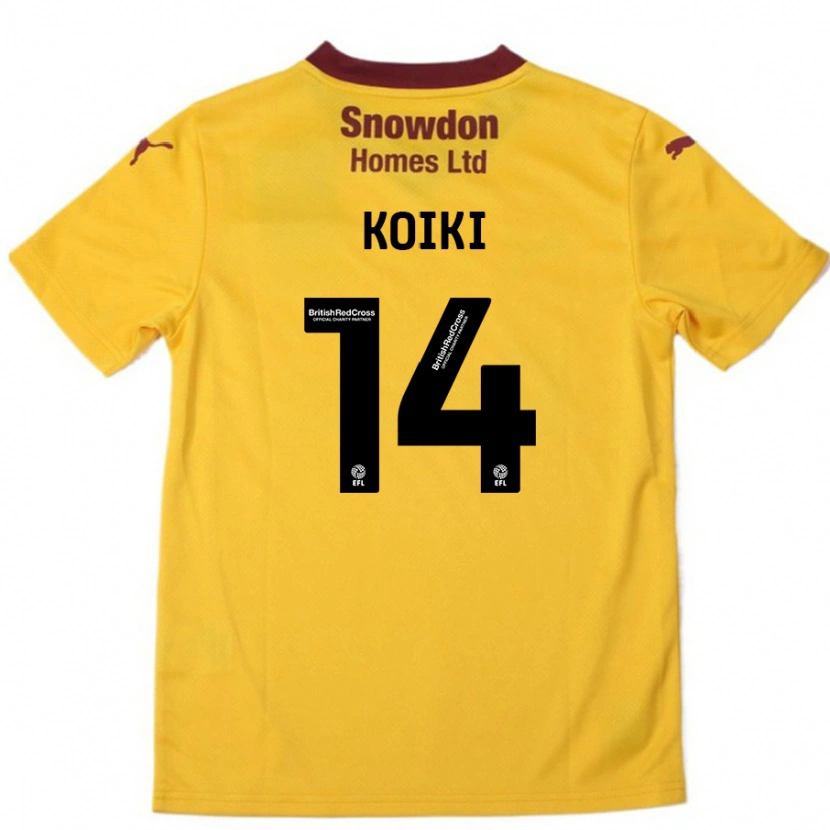 Danxen Męski Ali Koiki #14 Pomarańczowy Burgundowy Wyjazdowa Koszulka 2024/25 Koszulki Klubowe