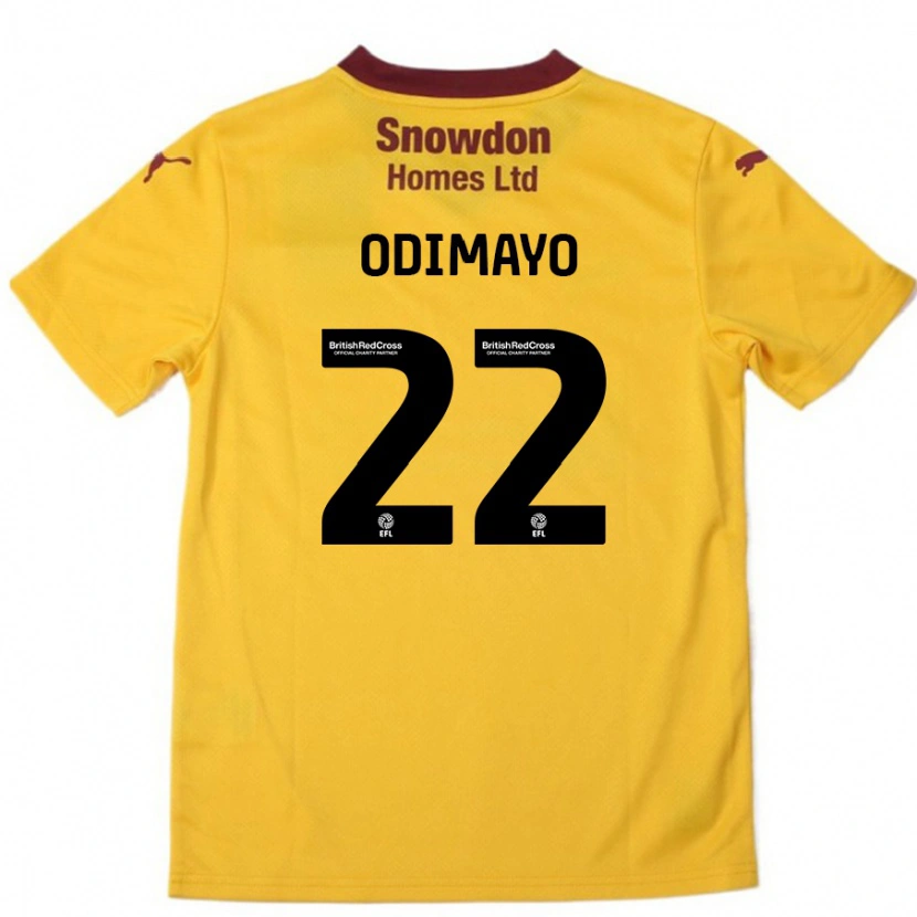 Danxen Męski Akin Odimayo #22 Pomarańczowy Burgundowy Wyjazdowa Koszulka 2024/25 Koszulki Klubowe