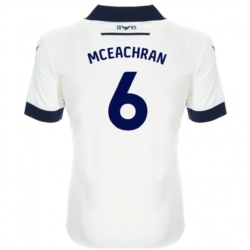 Danxen Męski Josh Mceachran #6 Biały Granatowy Wyjazdowa Koszulka 2024/25 Koszulki Klubowe