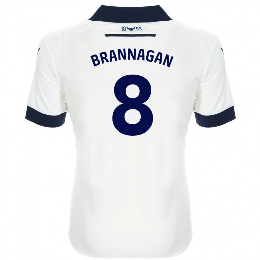 Danxen Męski Cameron Brannagan #8 Biały Granatowy Wyjazdowa Koszulka 2024/25 Koszulki Klubowe