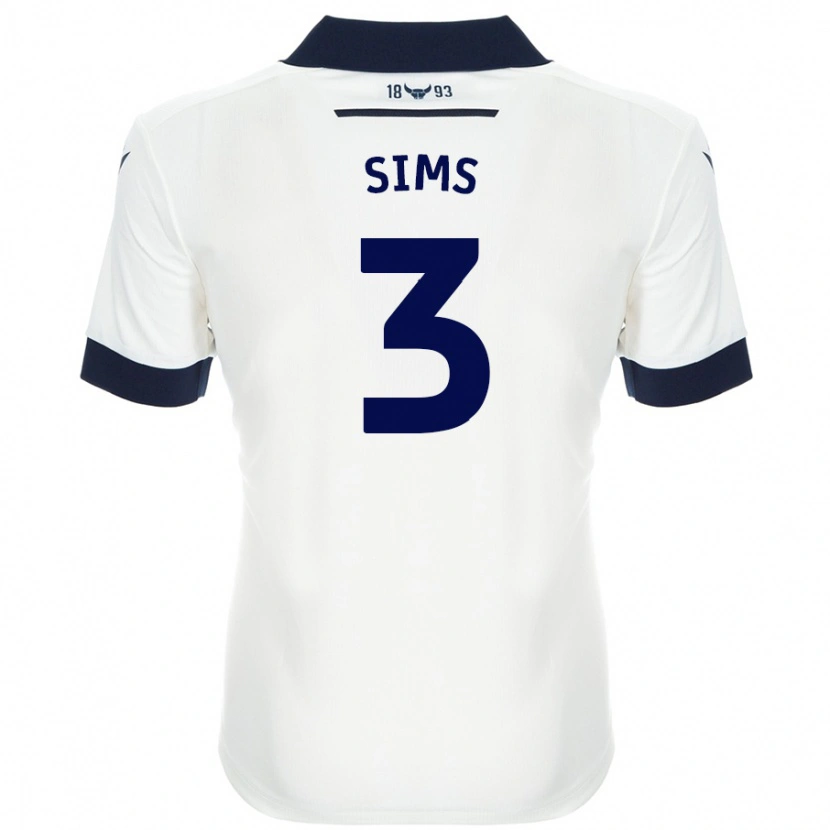 Danxen Męski Gemma Sims #3 Biały Granatowy Wyjazdowa Koszulka 2024/25 Koszulki Klubowe