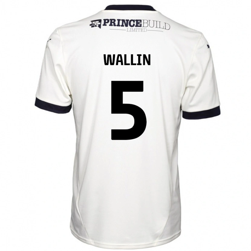 Danxen Męski Oscar Wallin #5 Łamana Biel Czarny Wyjazdowa Koszulka 2024/25 Koszulki Klubowe