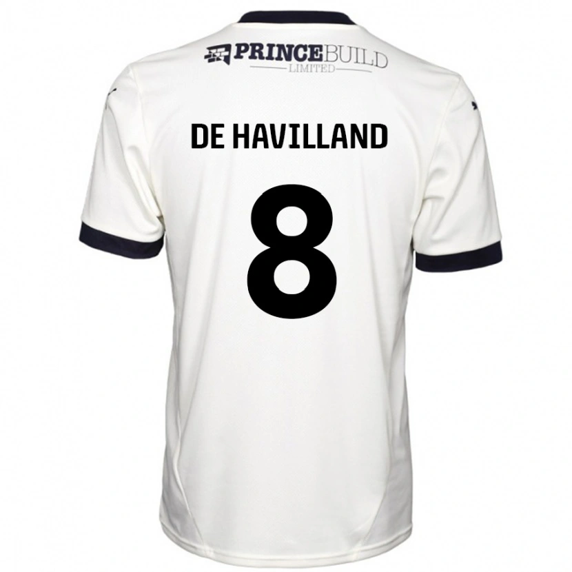 Danxen Męski Ryan De Havilland #8 Łamana Biel Czarny Wyjazdowa Koszulka 2024/25 Koszulki Klubowe