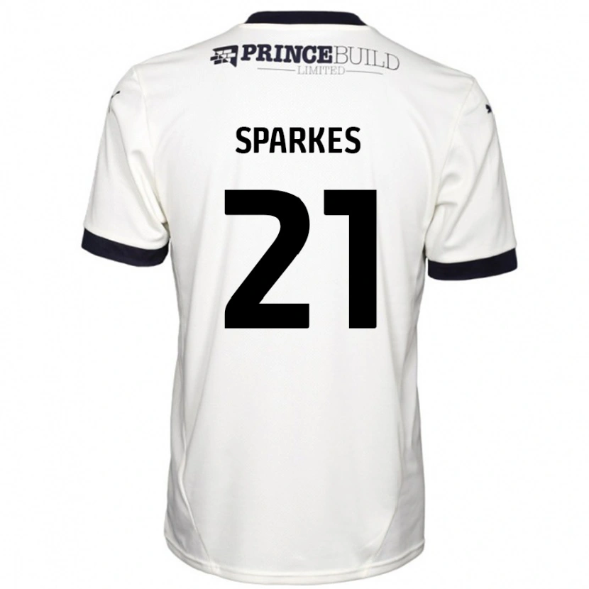 Danxen Męski Jack Sparkes #21 Łamana Biel Czarny Wyjazdowa Koszulka 2024/25 Koszulki Klubowe